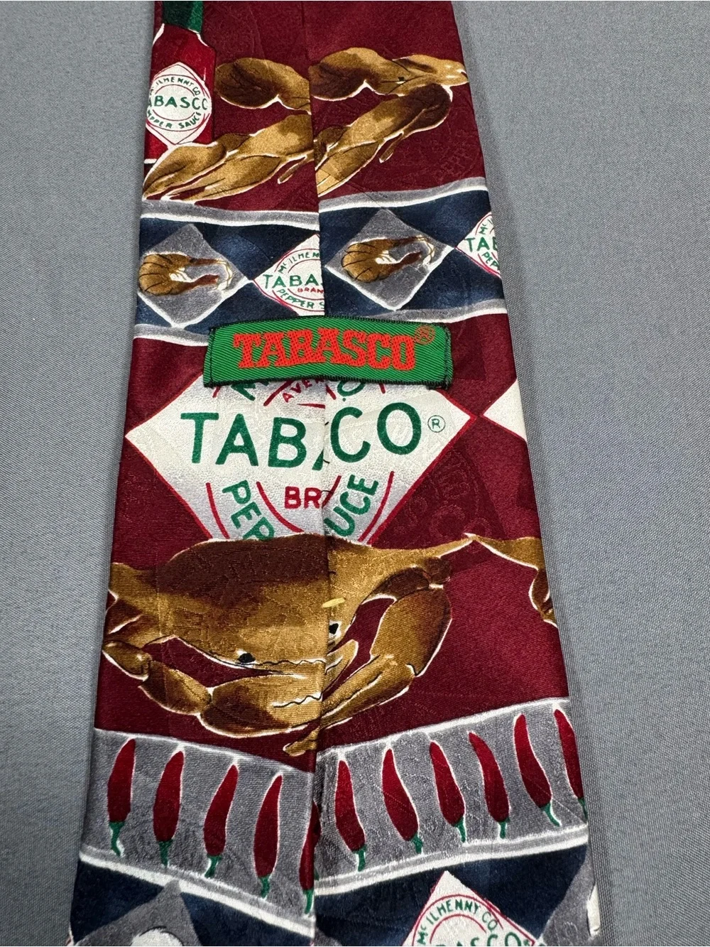 Tabasco Red Patterned Men's Neck Tie 100% Silk